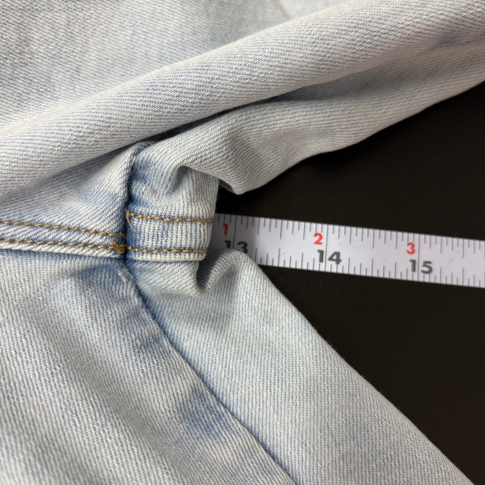 FRAME Women Jeans 29 Light Blue Le Sylvie Slender Straight High Rise Raw Edge - Picture 14 of 16